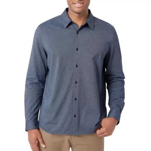 NEW DKNY Men's XL Long Sleeve Button down Sport Shirt Natural Stretch Blue - Picture 1 of 7